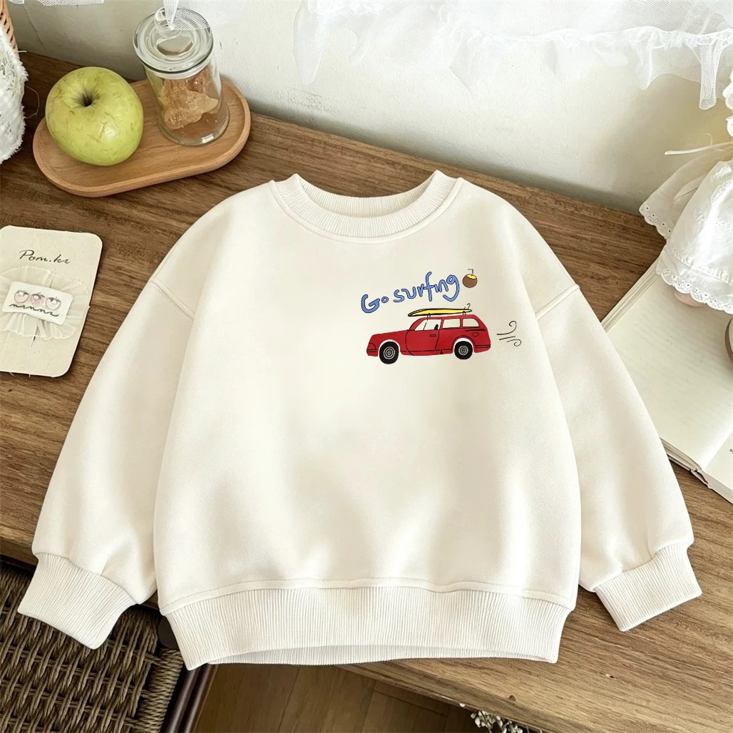 Trendige Jungenkleidung Lässige Weite Rundhals-Pullover Kleines Auto Doppelseitiger Druck Hoodies 2026 Kinder Frühling Herbst Sweatshirts – Detail 2