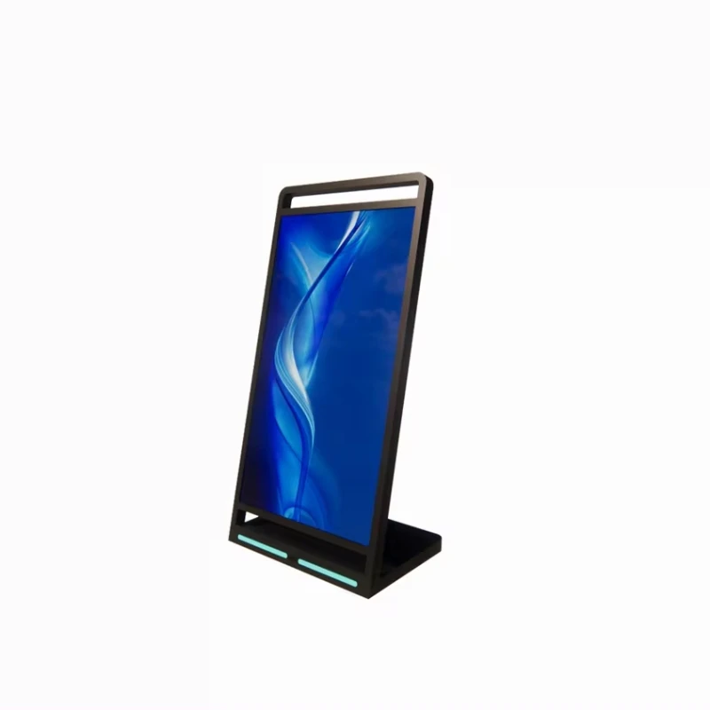 43inch battery Movable Floor standing lcd Interactive 4K Ads Android Indoor Totem with holder bracket with wheel kiosk