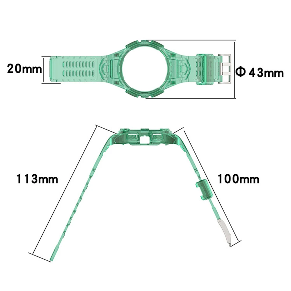 One-Piece 5.1-7.8" Watch Strap With Screen Protective Shell Pin Buckle 20mm Band for Samsung Galaxy Watch FE 40mm