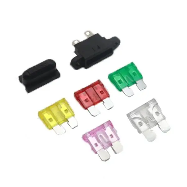 【5PCS】Waterproof Auto Standard Middle Fuse Holder + Car Boat Truck ATC ATO Blade Fuse 1A 2A 3A 5A 10A 15A 20A 25A 30A 35A 40 50A