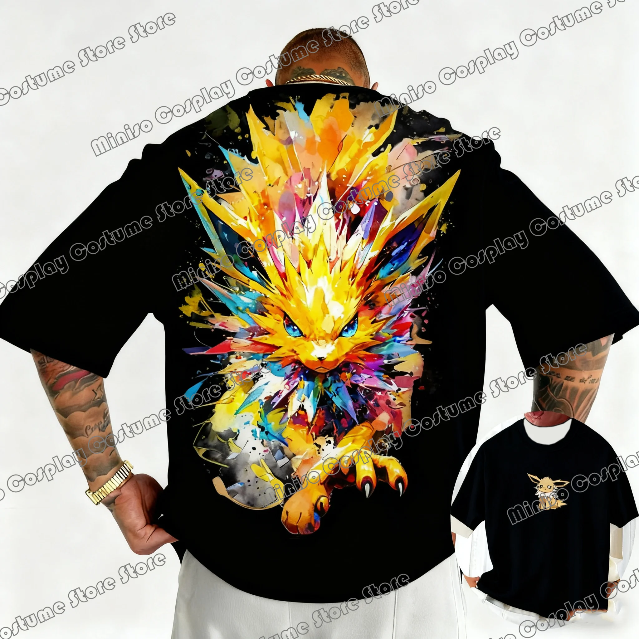 Canottiera in tessuto morbido Pokomo personaggio dei cartoni animati stampa 3D vestiti sulle spalle uomini, donne, adulti e bambini maniche corte