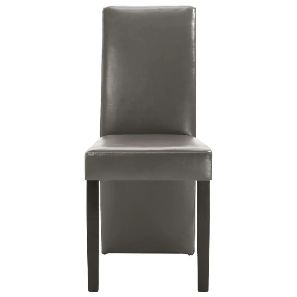 Set of 4 Gray Faux Leather Dining Chairs - Modern, Stylish & Durable Seating