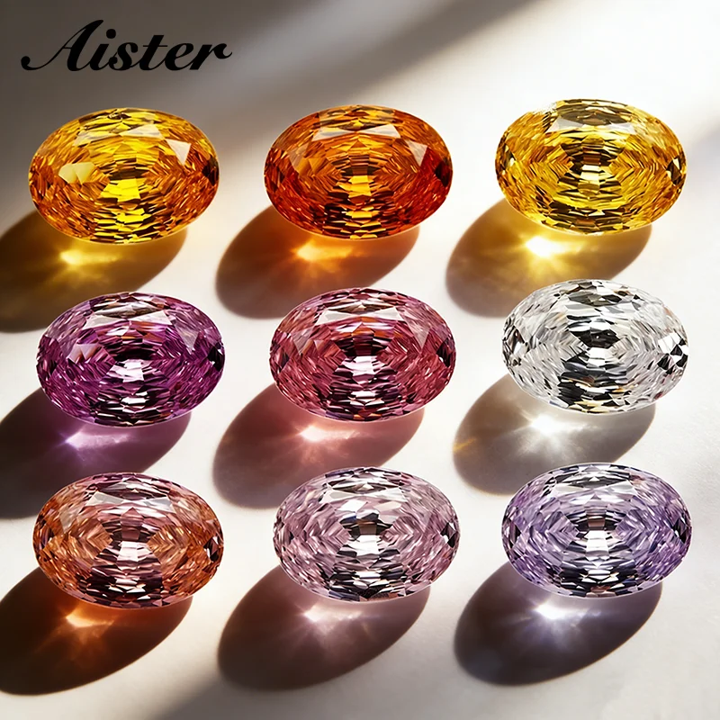 Oval Shape Millennium Cut Cubic Zirconia Loose Stone 5A Grade Top Fancy Color 4K Brilliant Cutting CZ Gemstone For DIY Making