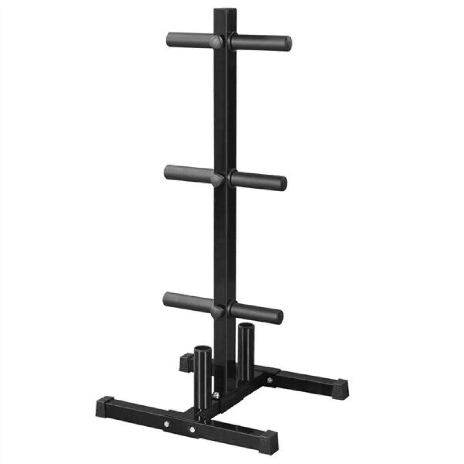 

Olympic Plate Tree Holder Weight Bumper Plate Tree Stand Rack Home Gym Black United States