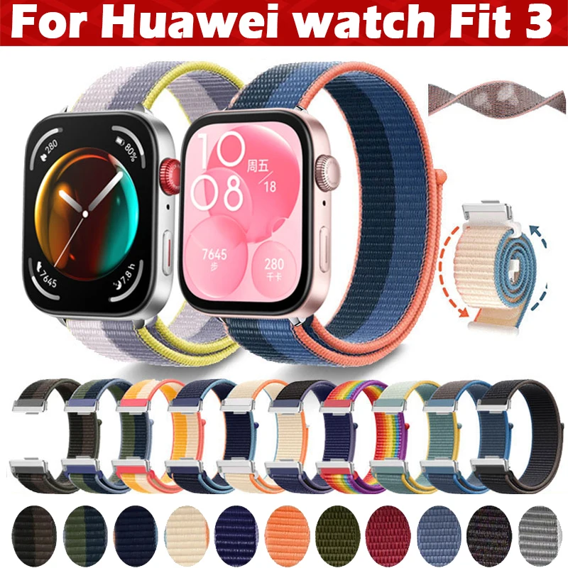 Nylon Lus Band Voor Huawei Horloge Fit 3 Smartwatch Sport Armband Zachte Band Voor Huawei Horloge Fit 3 Corrra Horlogeband Accessoires