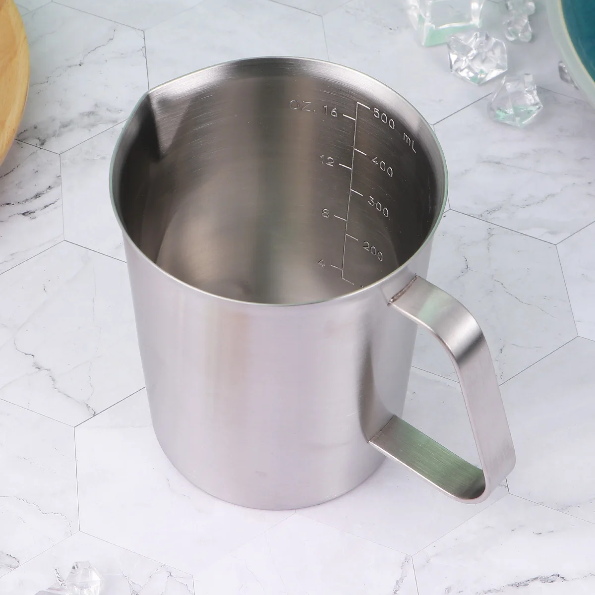 

500ml Stainless Steel Measuring Cup Lightweight Practical for Liquid Flour Sugar Vinegar Sauce Baking Supplies Silver