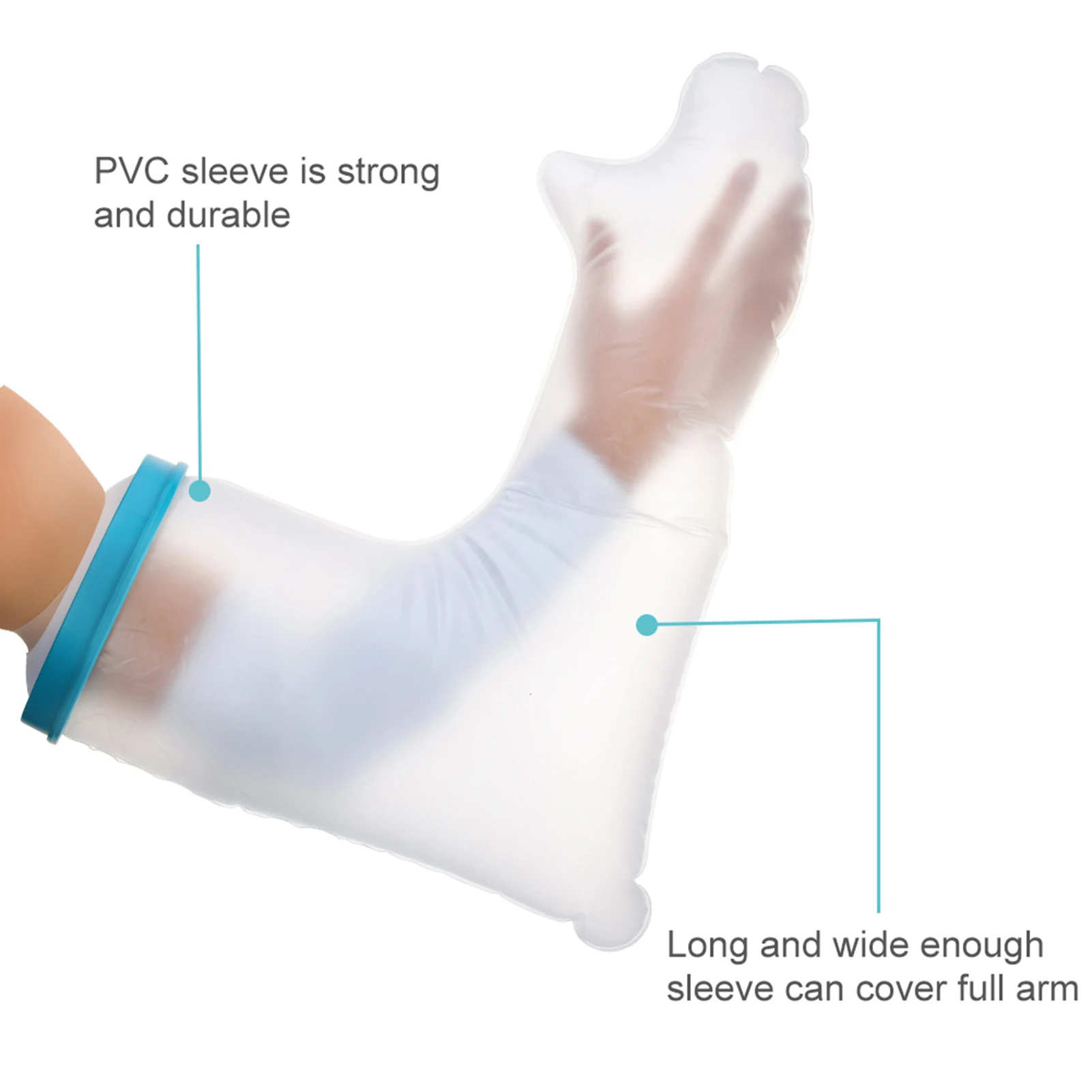 Cast Cover for Shower Arm Cast Cover Reusable Thermoplastic Elastic 60cm Long Fingertip To Arm for Rashes for Prosthetic Arms