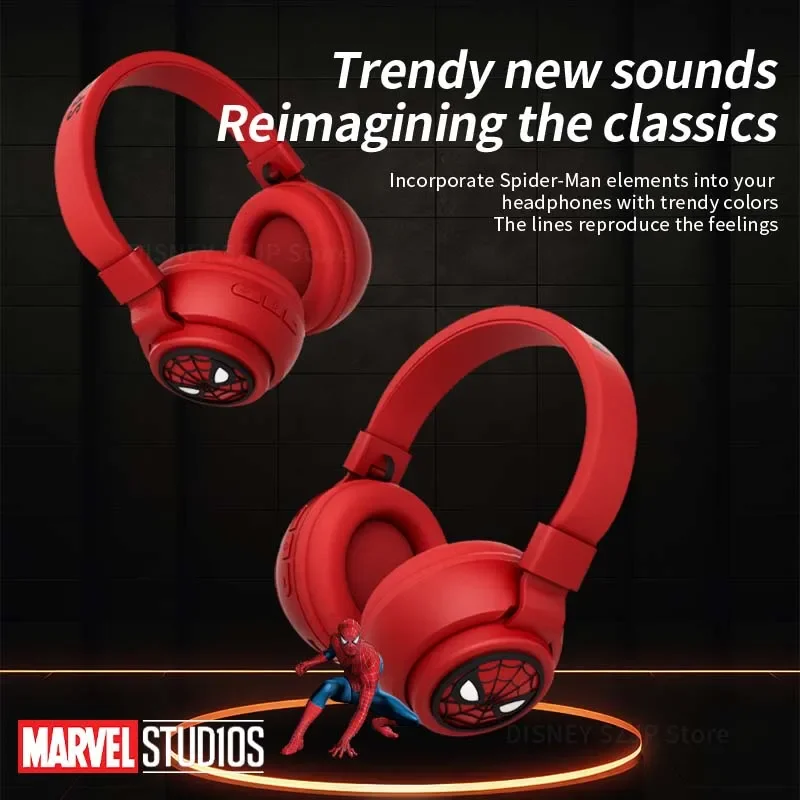 Disney słuchawki Bluetooth bezprzewodowe składane X3 Spider-man HIFI surround USB C słuchawki z mikrofonem zestawy słuchawkowe z motywem kreskówkowym słuchawki douszne prezent