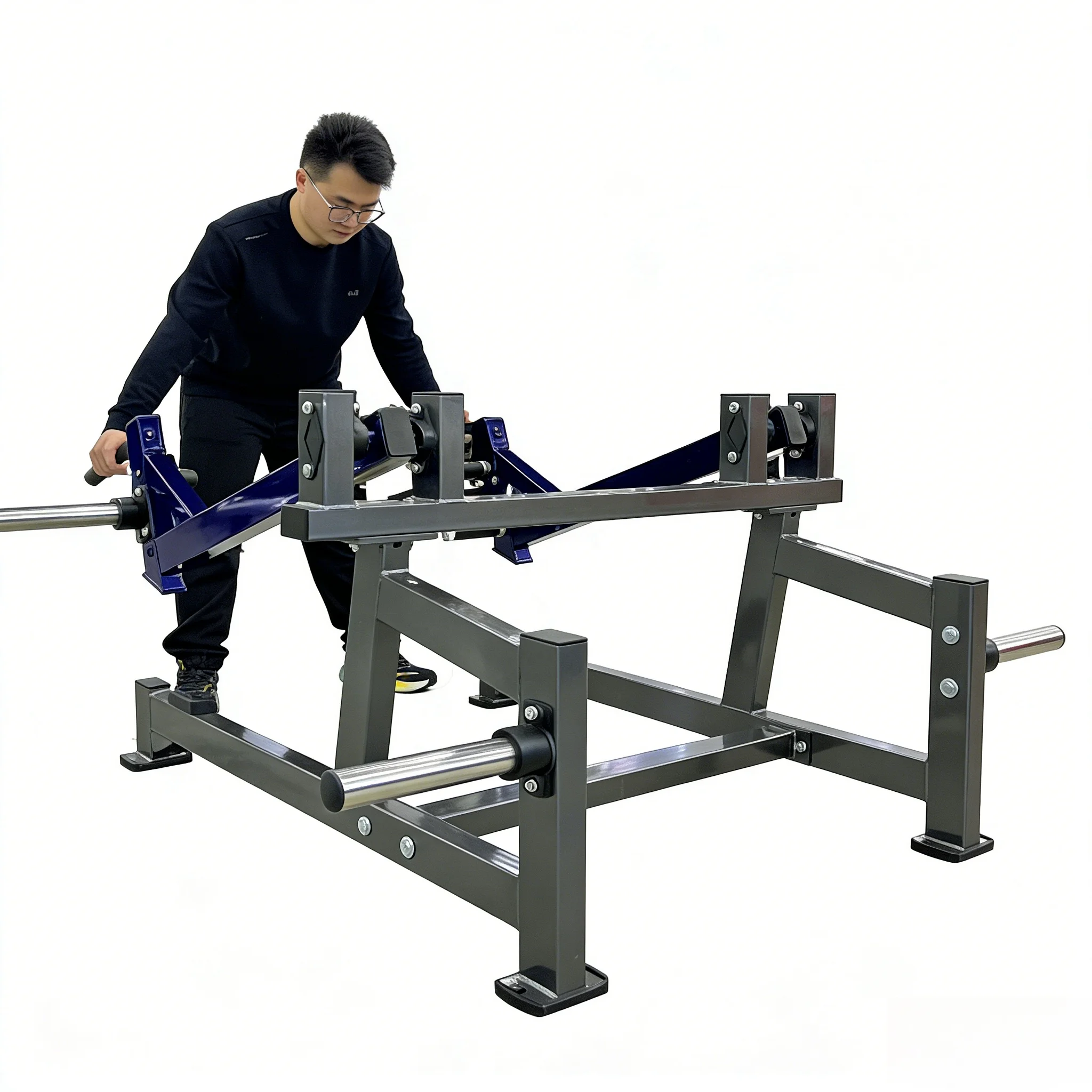 Plate Loaded Flat Loading Machine for Strength Fitness Training Squat Lunge Exercises Targeting Muscle Development Arms
