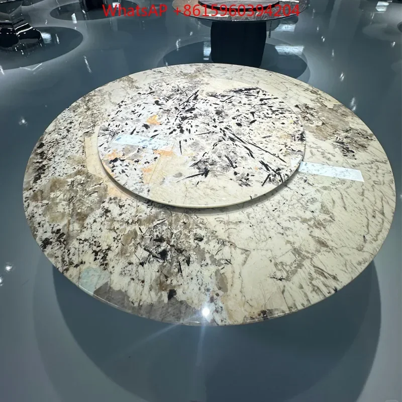 Brazil origin natural luxury stone dining table round table Italian light luxury original board Bogli marble haute couture