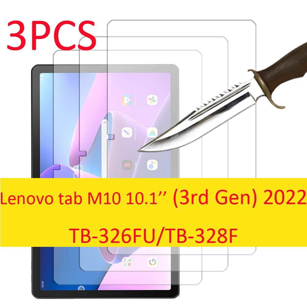 Protetor de Tela De Vidro Temperado, Película Protetora Tablet para Lenovo Tab M10 3rd Gen 3, 10.1 