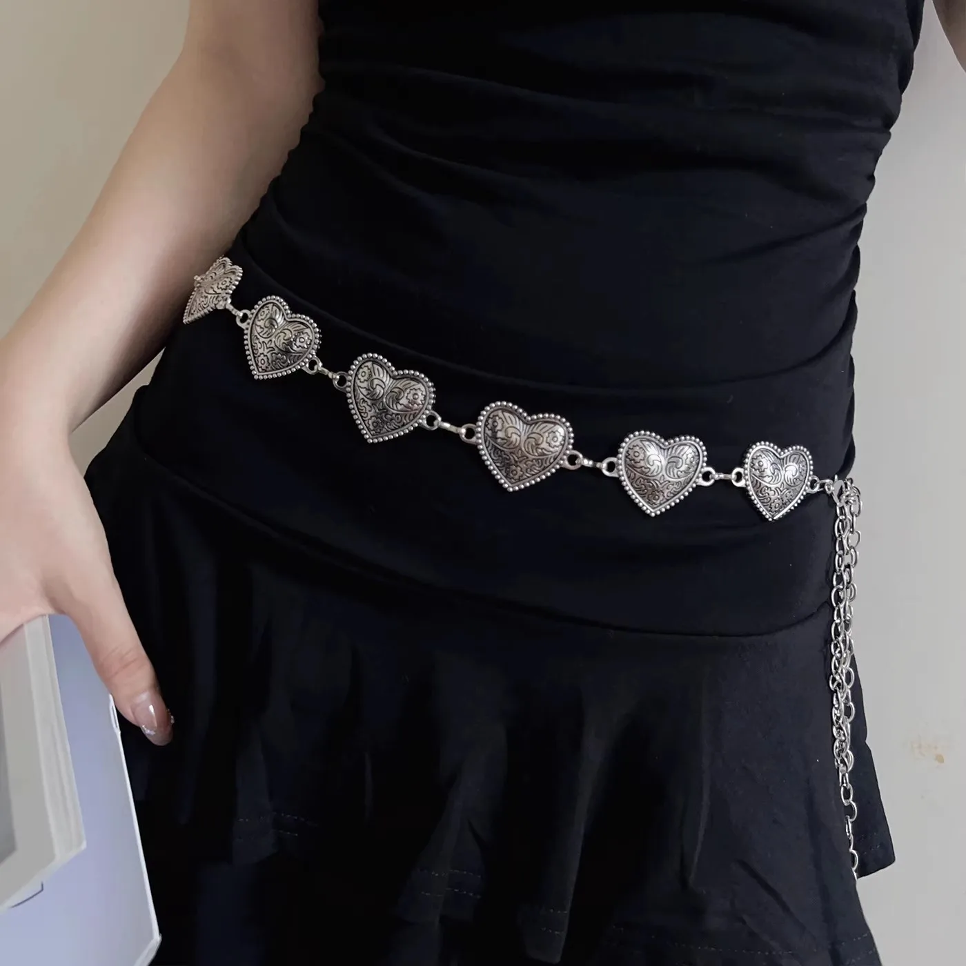 Sommerliche Metall-Taillenkette, Retro-Schmetterlings-Dünngürtel-Accessoires, Hunderte passende Kleider, Gürtelketten, hochwertig – Detail 9