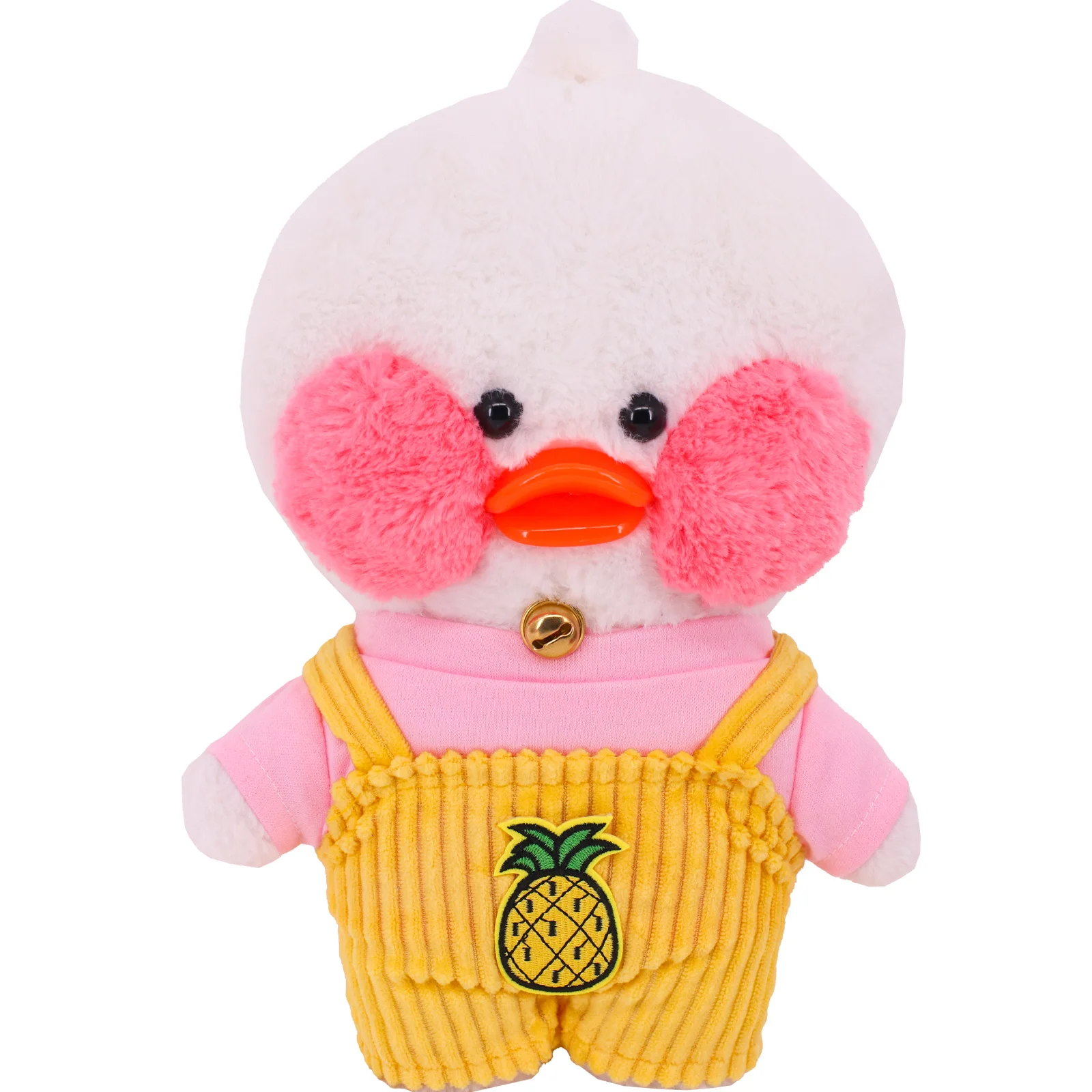 T-shirt Mode + Overall untuk 30 Cm Mimi Boneka Bebek Kuning Aksesoris Pakaian Lalafanfan Mainan Anak-anak Hadiah Ulang Tahun Anak Perempuan