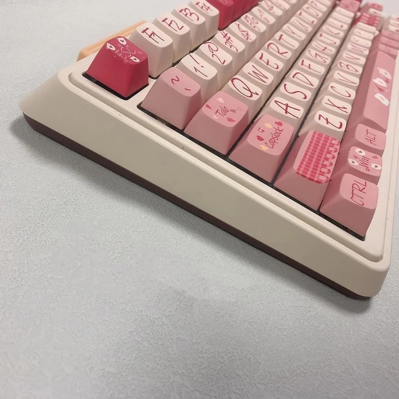 DN59 Chocolate Bear 126 клавиш MDA Keycaps PBT Сублимация красителя для механической клавиатуры