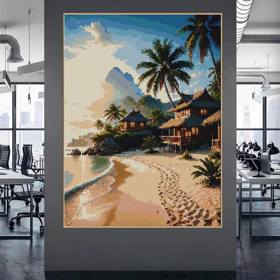 5D Beach Diamond Painting New Collection 2024 Coast Resort Scenery Set DIY Full Diamond Mosaic Crystal Embroidery Home Decor Art