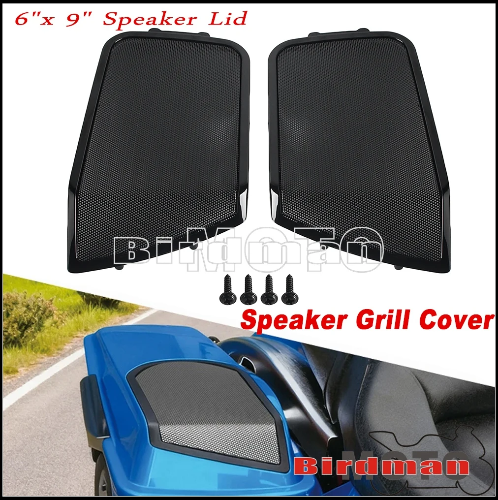 

Motorcycle 6"x9" Saddlebags Speaker Lid Grill Cover For Harley Touring Road King Electra Road Street Glide FLHT FLHTC FLTR 94-13