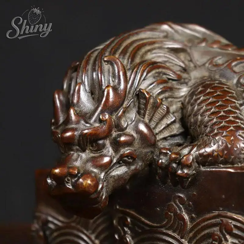 Pure Copper Rui Beast Panlong Ornaments Wolong Desktop Fish Tank Landscape Stone Office Paperweight Water Beast Crafts