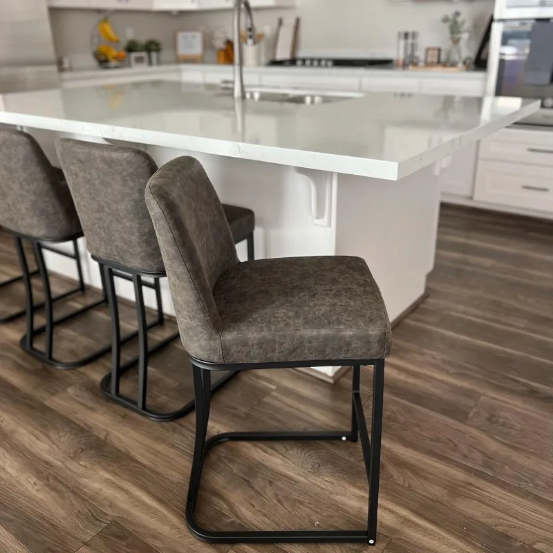 Bar Stools Set of 3, with Kitchen Island, Metal Kitchen Counter Stools