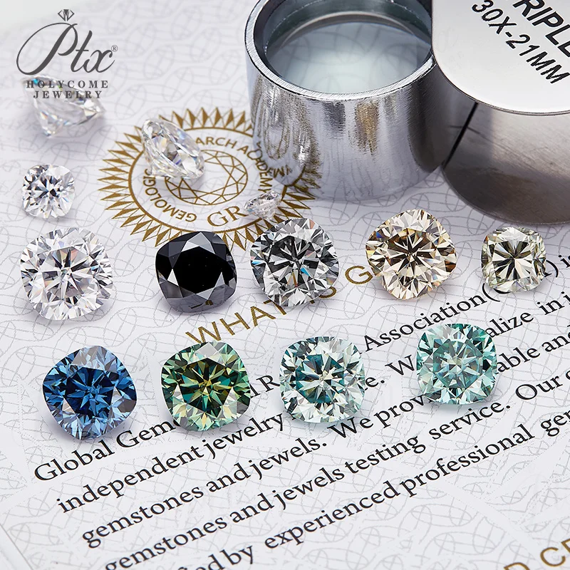 Moissanit-Stein, Kissenförmiger Schliff, D-Farbe, VVS1-Reinheit, mit Gutachten, besteht den Diamanttester, DIY-Ring, Halskette, Ohrringe, Hauptmaterialien – Detail 10
