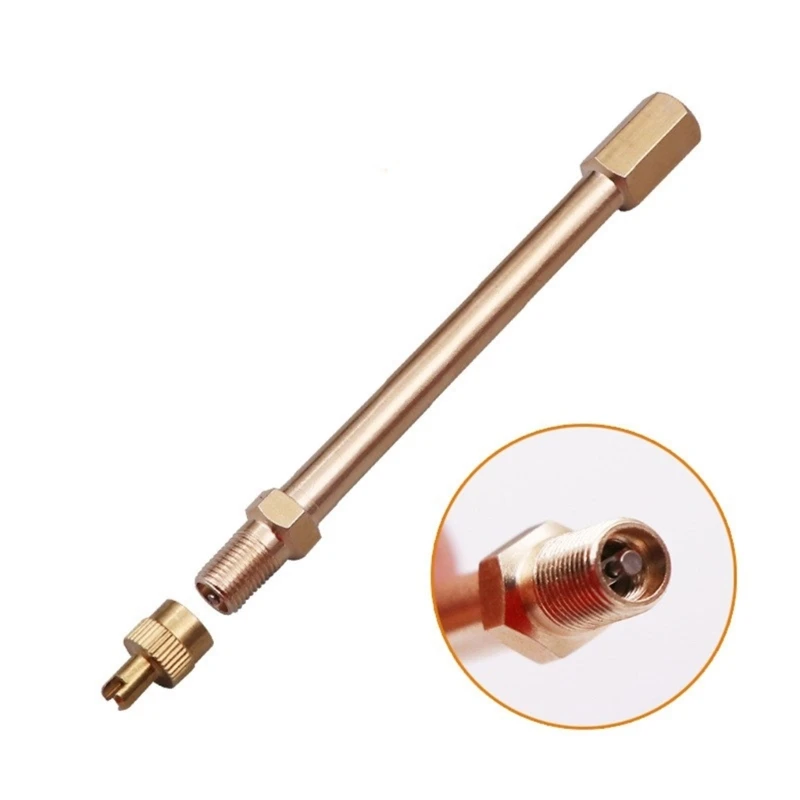 Tire Valves Extension, Straight Tire Valves Stem Extension Brass Adapter for Scooters Mountain Bike Balanced Vehicle