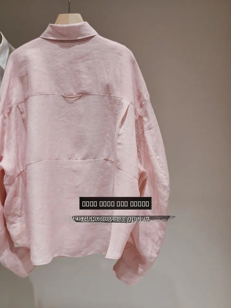 

Летняя рубашка Duetto S из конопляной ткани свободного кроя с длинными рукавами, защитой от УФ-излучения и воротником, модель Moon Sve Structure Tidy Ape