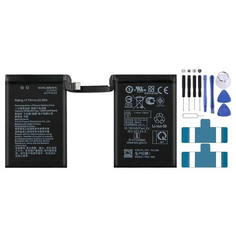 6000mAh Battery For ASUS ROG Phone 5 / 5s Pro ZS673KS I005DA I005DB C21P2001