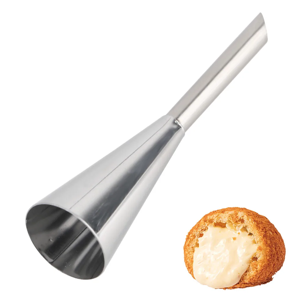 Puff Nozzle Tip 1PC Cream Icing Piping Nozzle Tip Cupcake Puffs Injection Russian Syringe Stainless Steel Pastry Decorating Tool