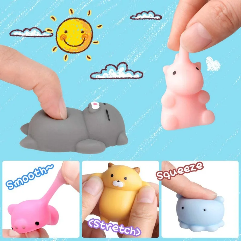 30pcs Rising Mochi Squishies Kawaii  Abreact Soft Sticky Anima Squishy Toys For Kids Antistress Ball Squeeze Party Gift
