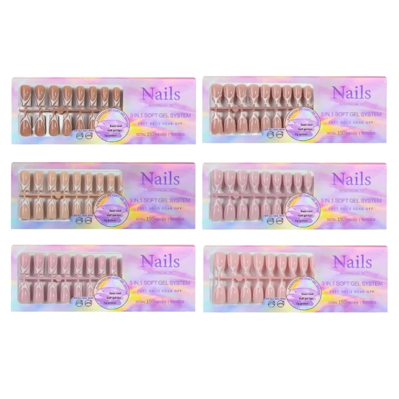 Easy Change 150pcs French Tip Set Practical Manicure Press on Nails