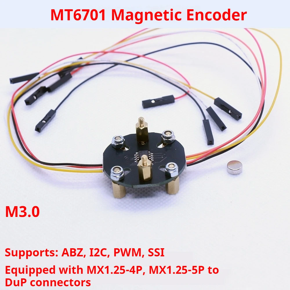 MT6701 Magnetic Encoder Board 14‑Bit High Precision 0‑360° Absolute Angle Speed Sensor ABZ UVW SSI I2C Output for FOC BLDC Motor