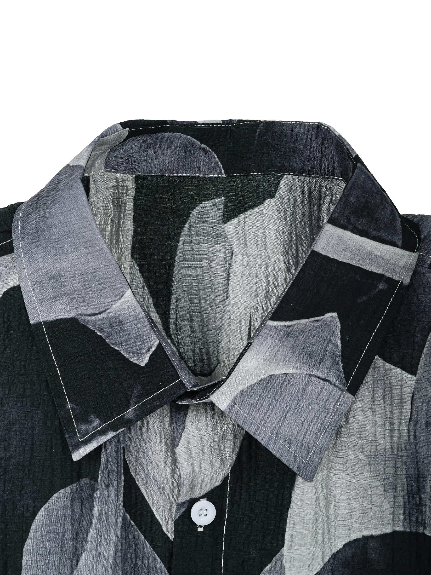 Men's Shirt Printed Fashion And Individuality Cardigan Button Lapel Casual Seaside Vacation Trend Short-Sleeved Tops