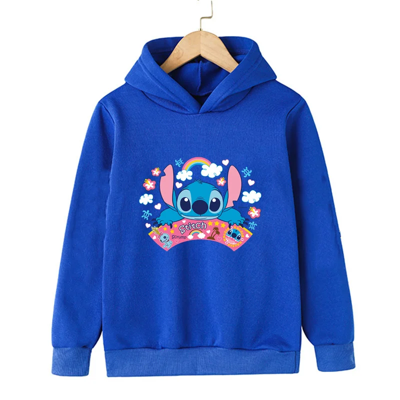 

Hoodie Lilo Stitch Disney Street Wear Children's Clothing Warm Sweatshirt Hoodies Boy Clothes 100-160 New Fashion Hoody Lovely