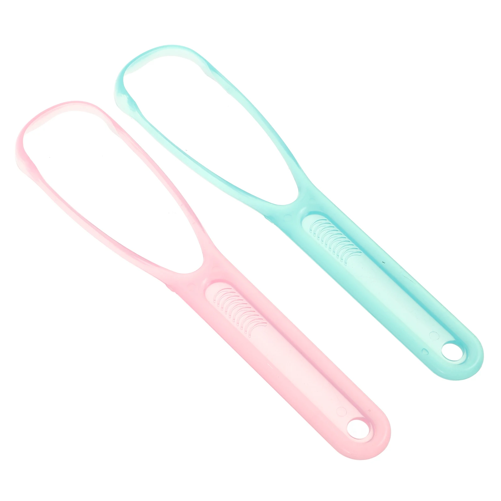 

2pcs Tongue Scraper Plastic Oral Care Tool for Adults Kids Effective Cleaning Brush Deep Design Portable Travel Office Mouth