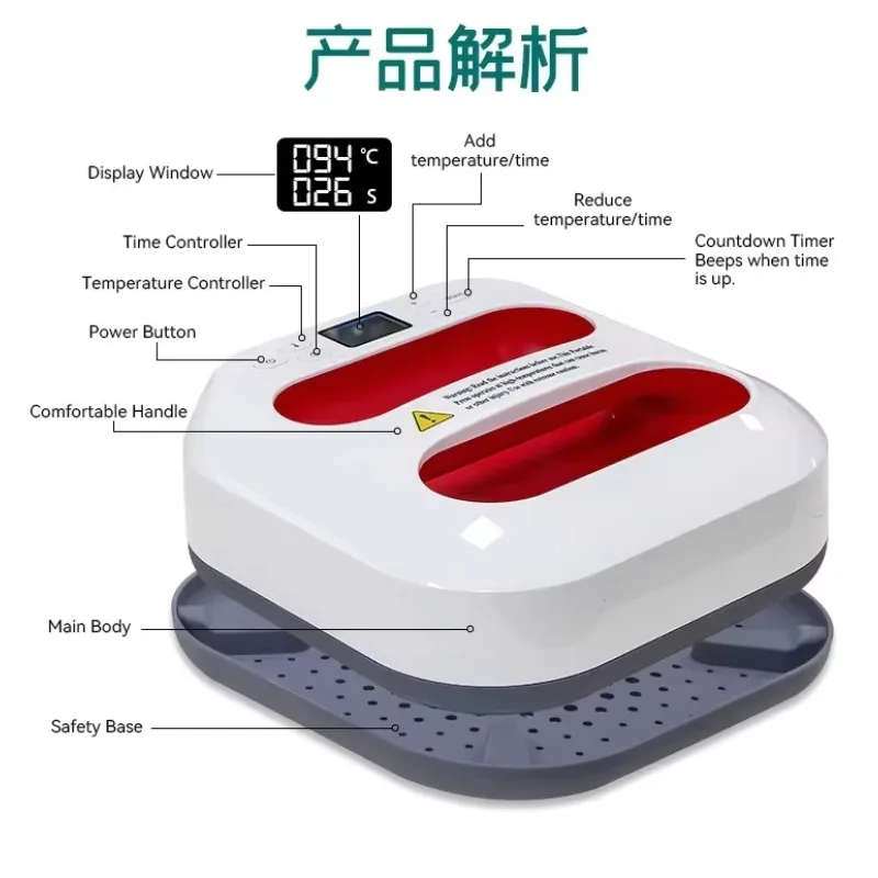 CHKJ Portable 25 * 25 cm hot press manual grade new fabric t-shirt thermal transfer sublimation multifunctional printing machine
