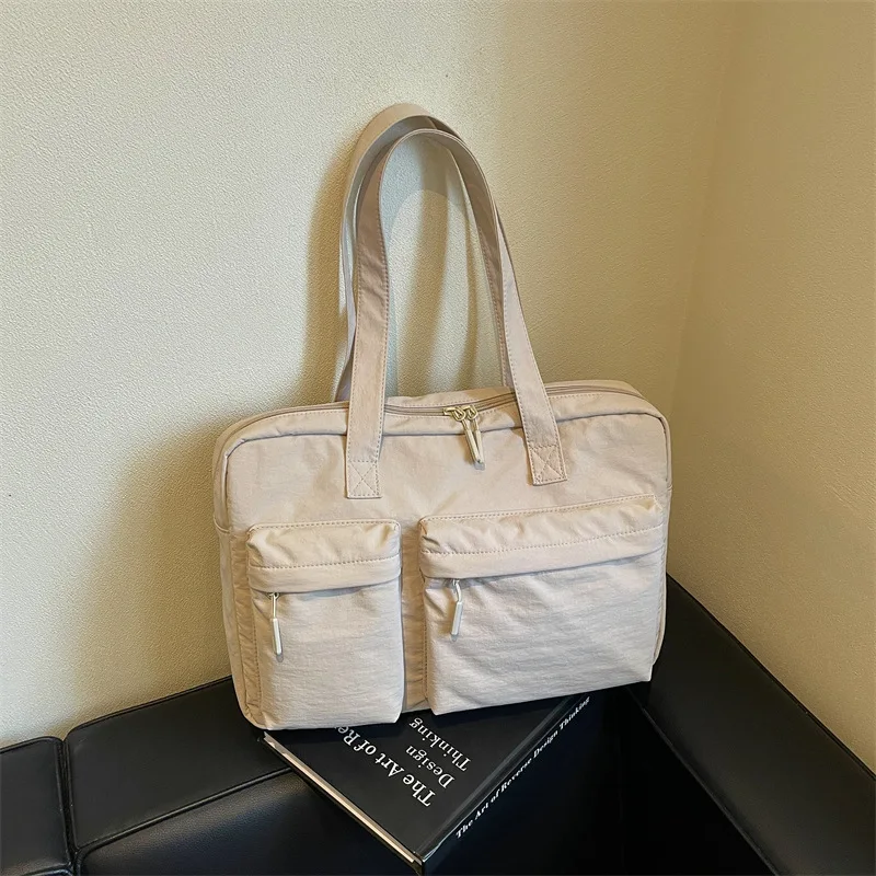 Nylon Shoulder Bag for Women Canvas Large Capacity Commuter Computer Briefcase Ladies Handbag Lightweight Multi-pocket Big Tote