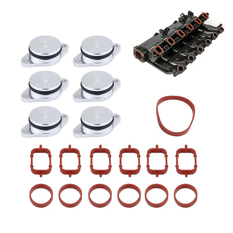 22mm/33mm BMW Swirl Flap Delete Kit - Aluminum Blanks with Viton Seals for M47/M57/N47 Engines