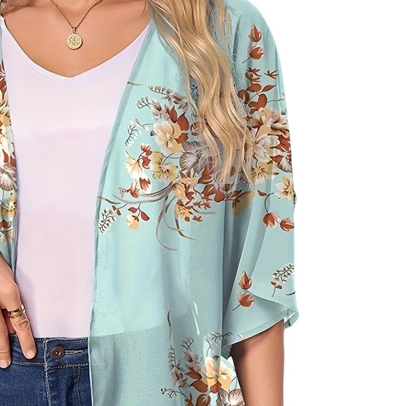 Summer Long Flowy Kimono Cover Up Tops Kimono Cardigan Coat Outwear Blouse Bohemian Bikini Hawaii Chiffon Shirt Beach Party