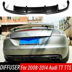 For Audi TT TTS 2008-2014 Bodykit Car Real Carbon Fibe Rear Bumper Diffuser Spoiler Splitter Exterior Tuning Accessories Part