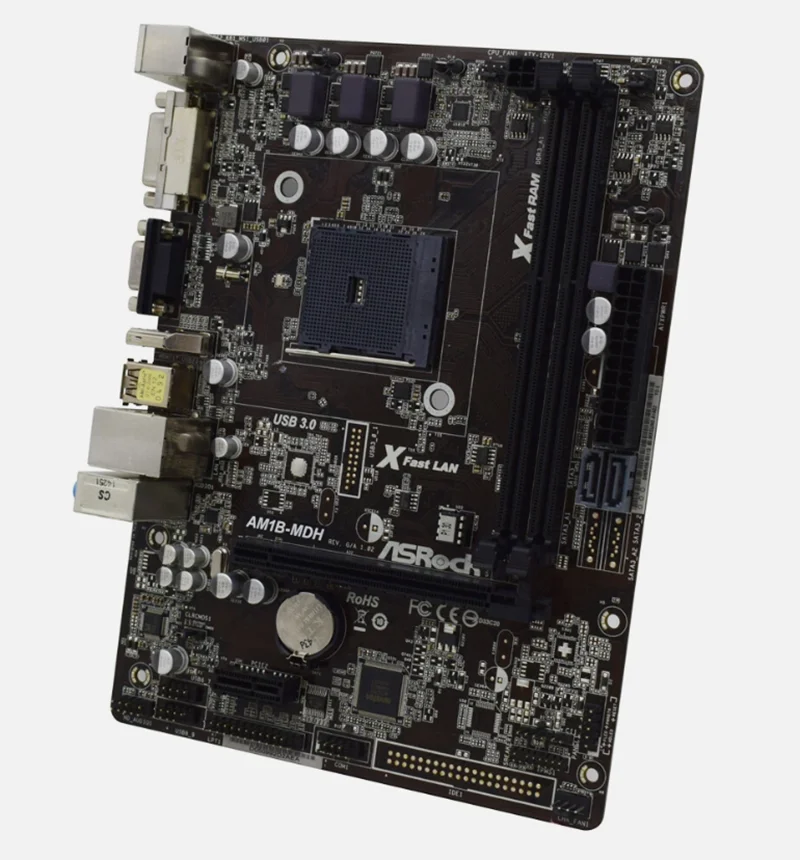 ASRock AM1B-MDH Motherboard M-ATX AMD Socket AM1 DDR3 SATA3 HDMI VGA DVI-D Audio for Athlon/Sempron APU