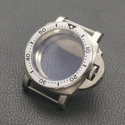 42mm Silver NH35 Watch Cases Transparent Bottom Cover Fits NH35 NH36 4R 7S26 Movement Fashion Bezel Men's Watch Case Parts