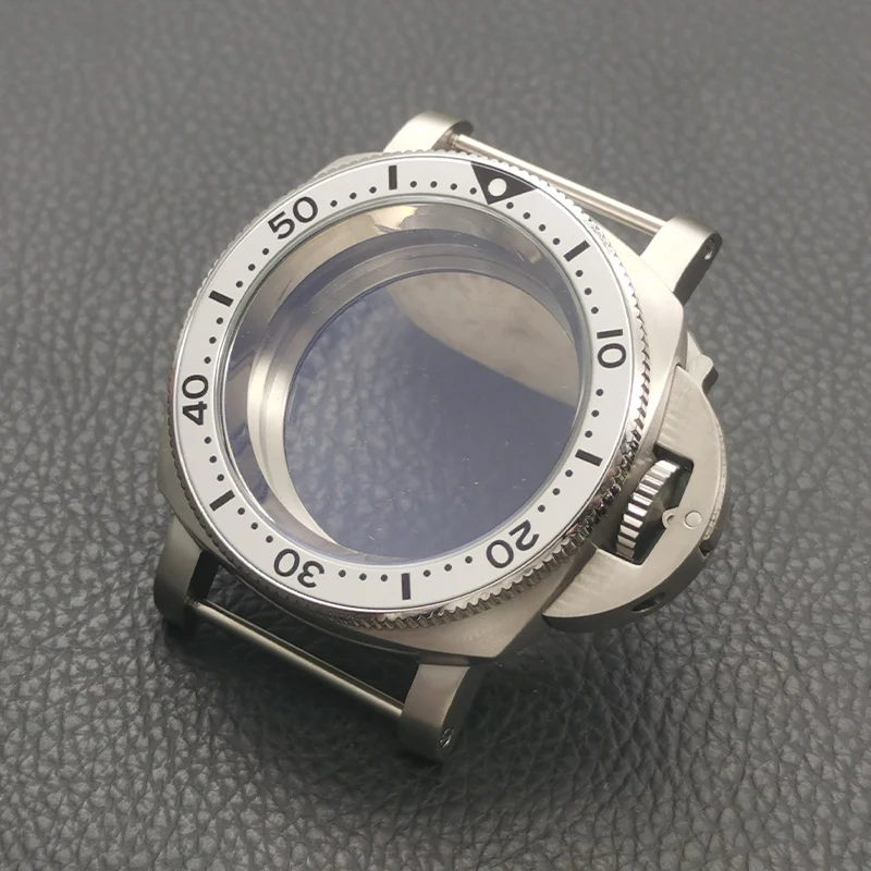 42mm srebrne etui na zegarki NH35 przezroczysta dolna pokrywa pasuje do NH35 NH36 4R 7S26 ruch moda Bezel męski zegarek części obudowy
