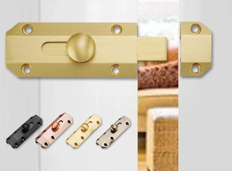 

Полностью медный болт, защелка, защелка для раздвижной двери, универсальная защелка, безопасный дверной замок, болты, домашнее оборудование