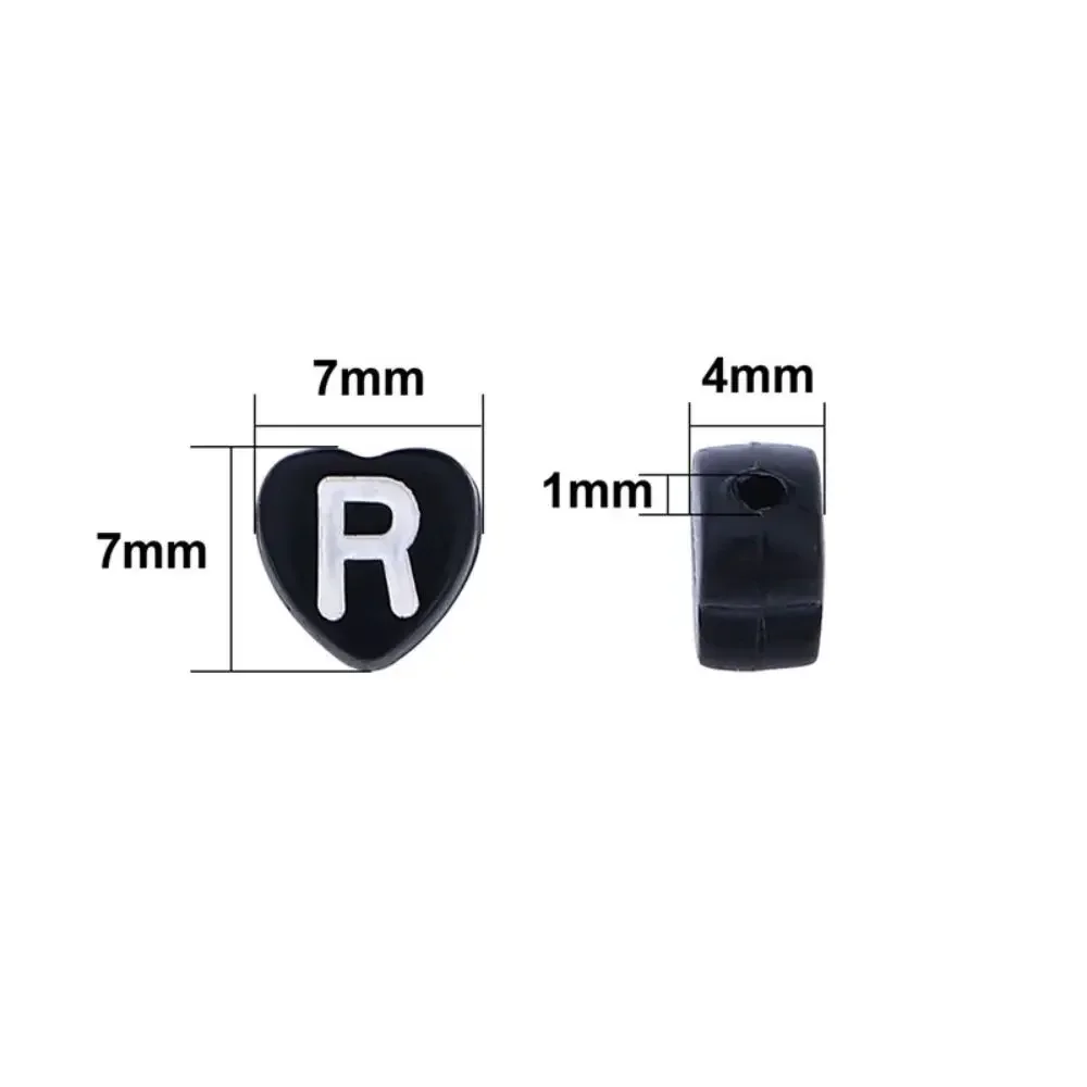 100/200/300/500pcs Acrylic Letter Beads Heart Shape Alphabet Beads For Jewelry Making Handmade DIY Bracelet Necklace Accessories