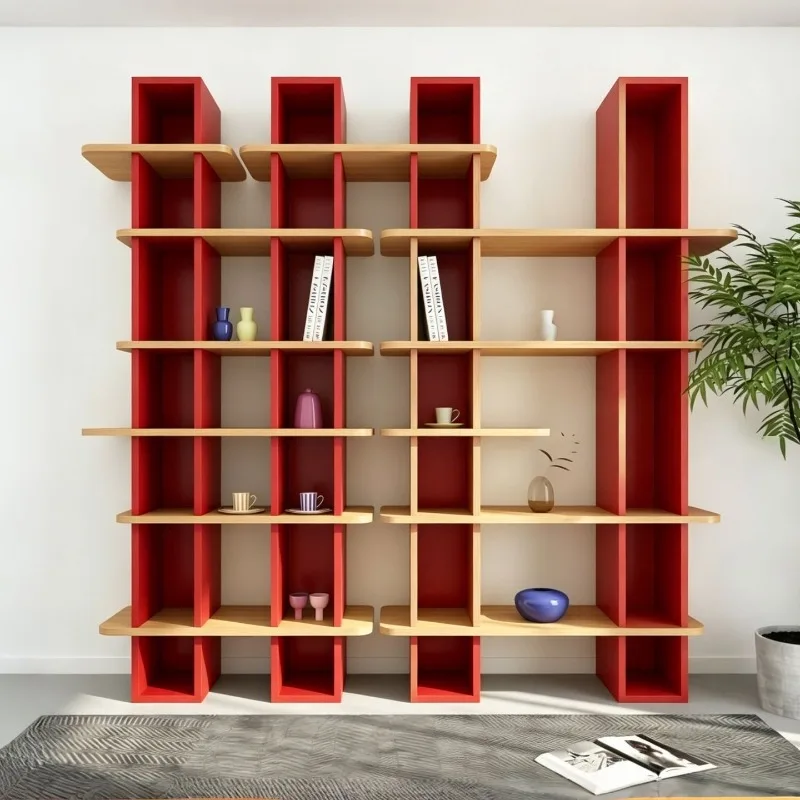Italian paint bookcase modern simple bookshelf shelf, display shelf storage cabinet design sense against the wall partition