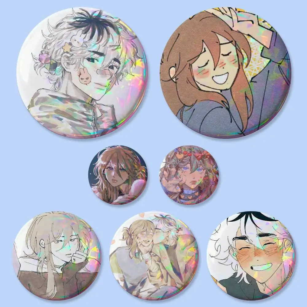 1pc C-Cherry Crush Anime Badges 25 32 44 58 75 Mm Round Cosplay Pin Bag Decor Fans Collect Friends Gifts Brooch Souvenir