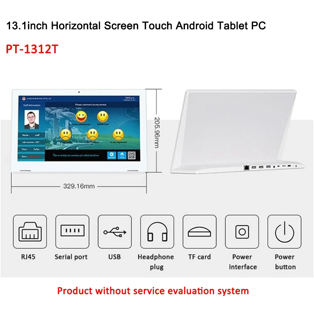 Système d'identification de carte d'identité 10.1 13.3 pouces, système d'économie de service, machine AIO avec câble réseau ethernet RJ45, tablette Android