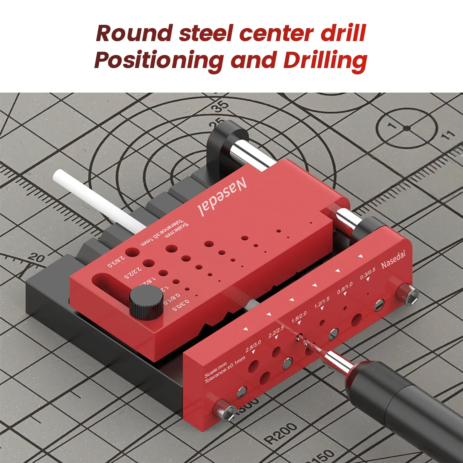 Nasedal Updated Borehole Positioner Precision Drilling for Gundam Scale Model Building Round Rod Center Locator DIY Hobby Tool