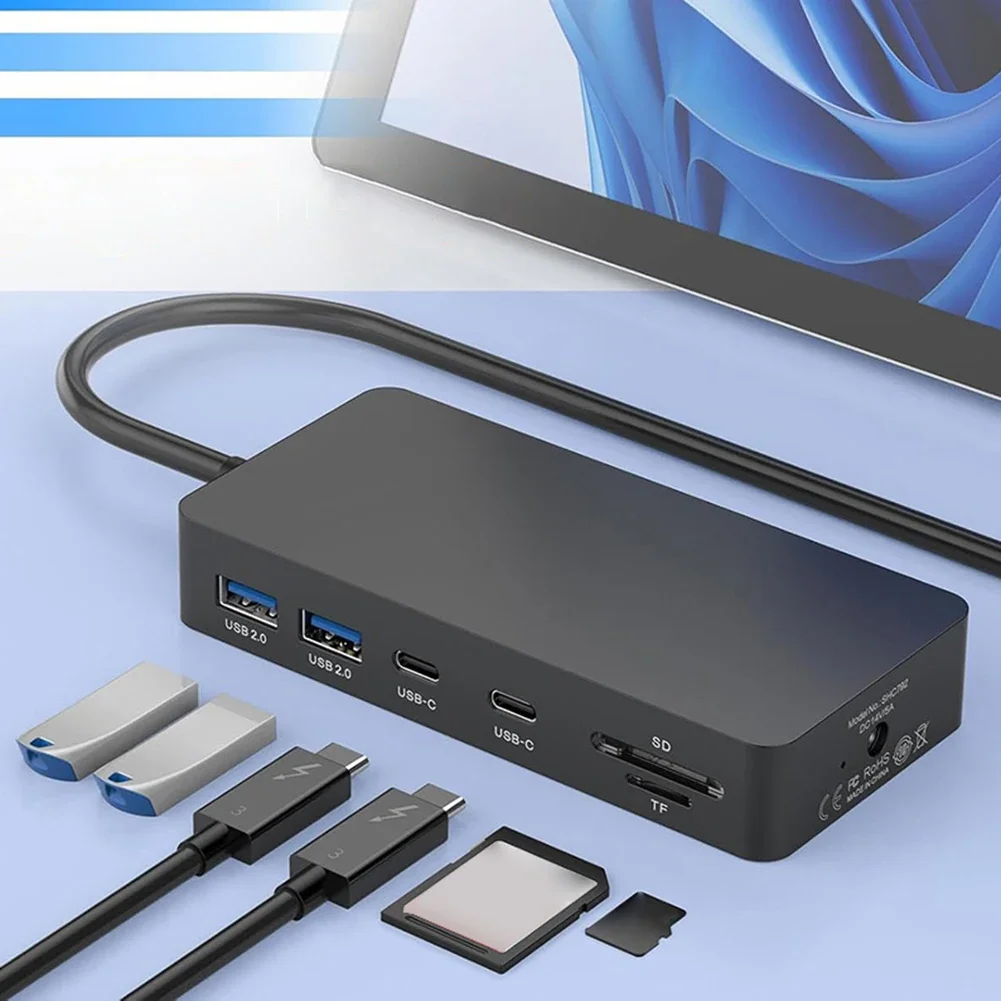 11 in 1 For Surface Dock with Power Port Type C Hub W/ 3 USB +2 USB C Port PD 100W + 5Gbps Data 100Mb/s LAN for Surface Laptop 5