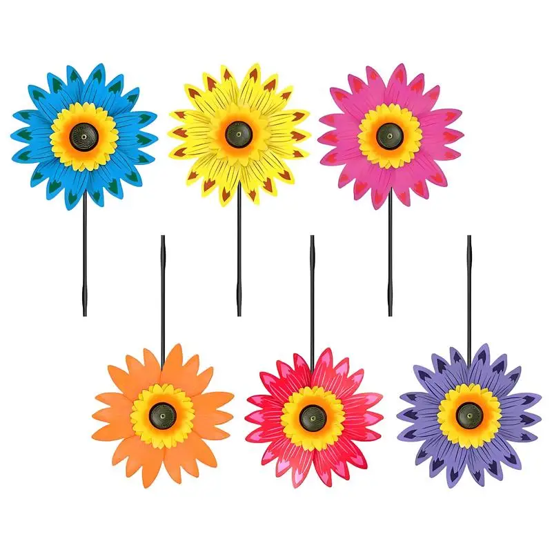 

Sunflower Wind Spinner Lawn Windmill Weather Resistant Sunflower Wind Spinner Art Decorative Ornament For Yard Garden Backyard