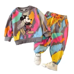 Topolino set di vestiti per bambini neonati maschi ragazze cartone animato Pullover a maniche lunghe maglione + pantaloni 2Pce abiti bambino tuta abbigliamento